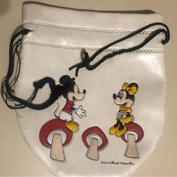 Disney Vintage 1970 Mickey & Minnie On Mushrooms - Picture 1 of 6